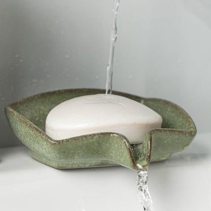 Zoeeker Self Draining Soap Dish, Ceramic Bar Soap Holder with Drainage