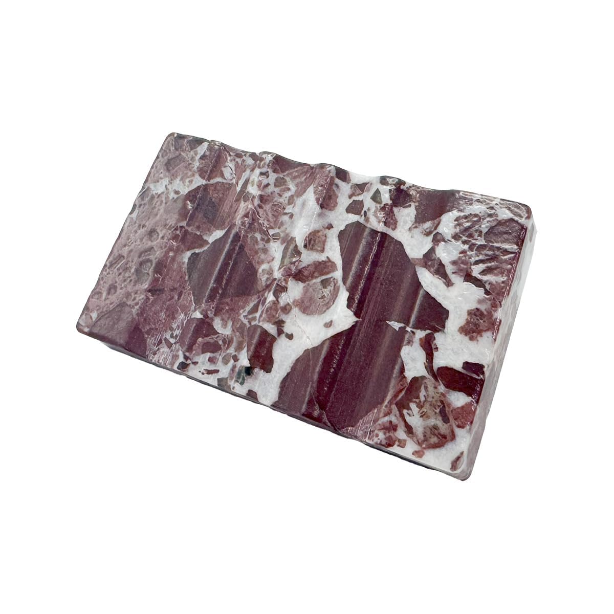 WeDoDecor Real Marble Soap Dish for Shower Stone Tray Small Bar Soap Holder with Self Draining | Non-Slip, Luxury Bath Room Accessories (White)