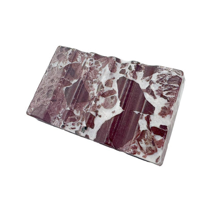 WeDoDecor Real Marble Soap Dish for Shower Stone Tray Small Bar Soap Holder with Self Draining | Non-Slip, Luxury Bath Room Accessories (White)