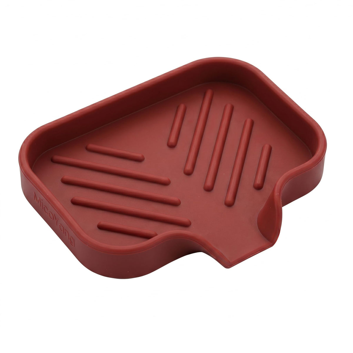 MicoYang Silicone Soap Dish with Drain Spout, Self-Draining Sink Organizer Tray for Bathroom and Kitchen, Sponges, Dispensers and Soap Holder, Non-Slip and Dishwasher Safe, White (Compact, 4.9"×3.2")