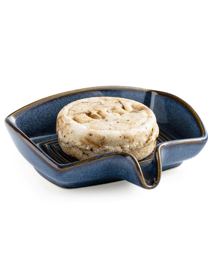 Zoeeker Self Draining Soap Dish, Ceramic Bar Soap Holder with Drainage
