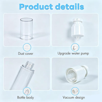 Clear Airless Pump Bottles, Vacuum Travel Cosmetic Containers