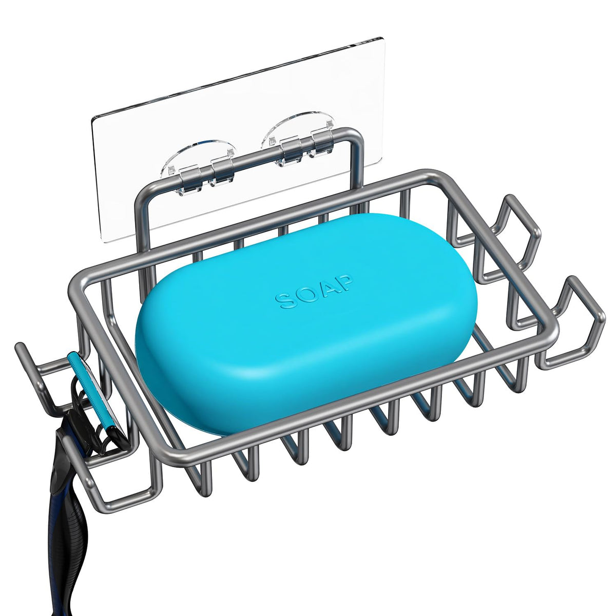 Nieifi Bar Soap Holder for Shower Wall, Adhesive Soap Dish for Bathroom