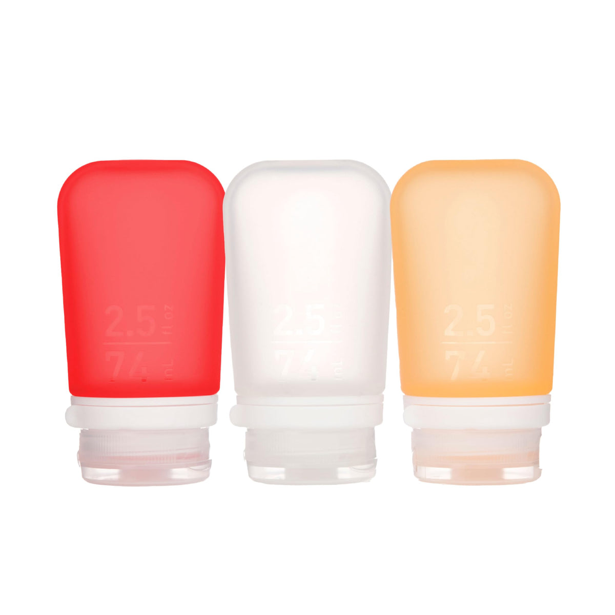 humangear GoToob+ 3-Pack, Small (1.7 fl oz), Clear/Purple/Teal