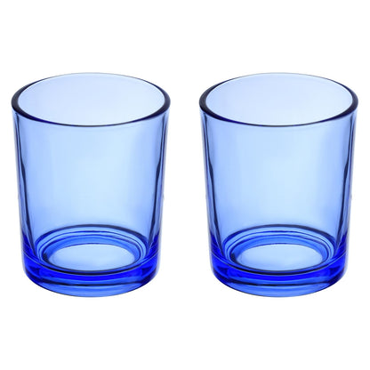 Gaolinci 2 Pcs Classic Clear Cylindrical Glass Mouthwash Cups, Bathroom Brushing Cup, 6 Oz