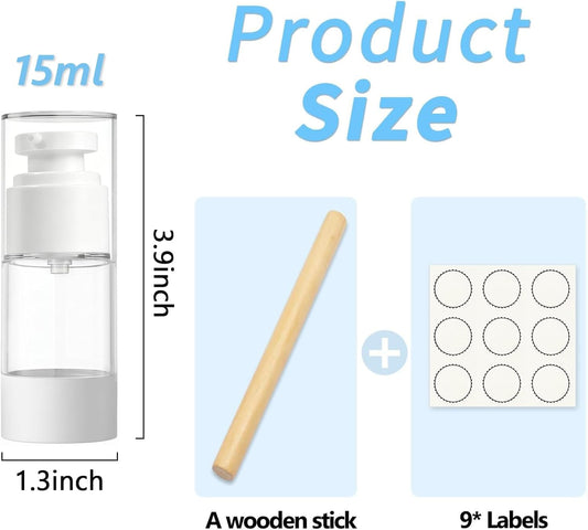 Clear Airless Pump Bottles, Vacuum Travel Cosmetic Containers