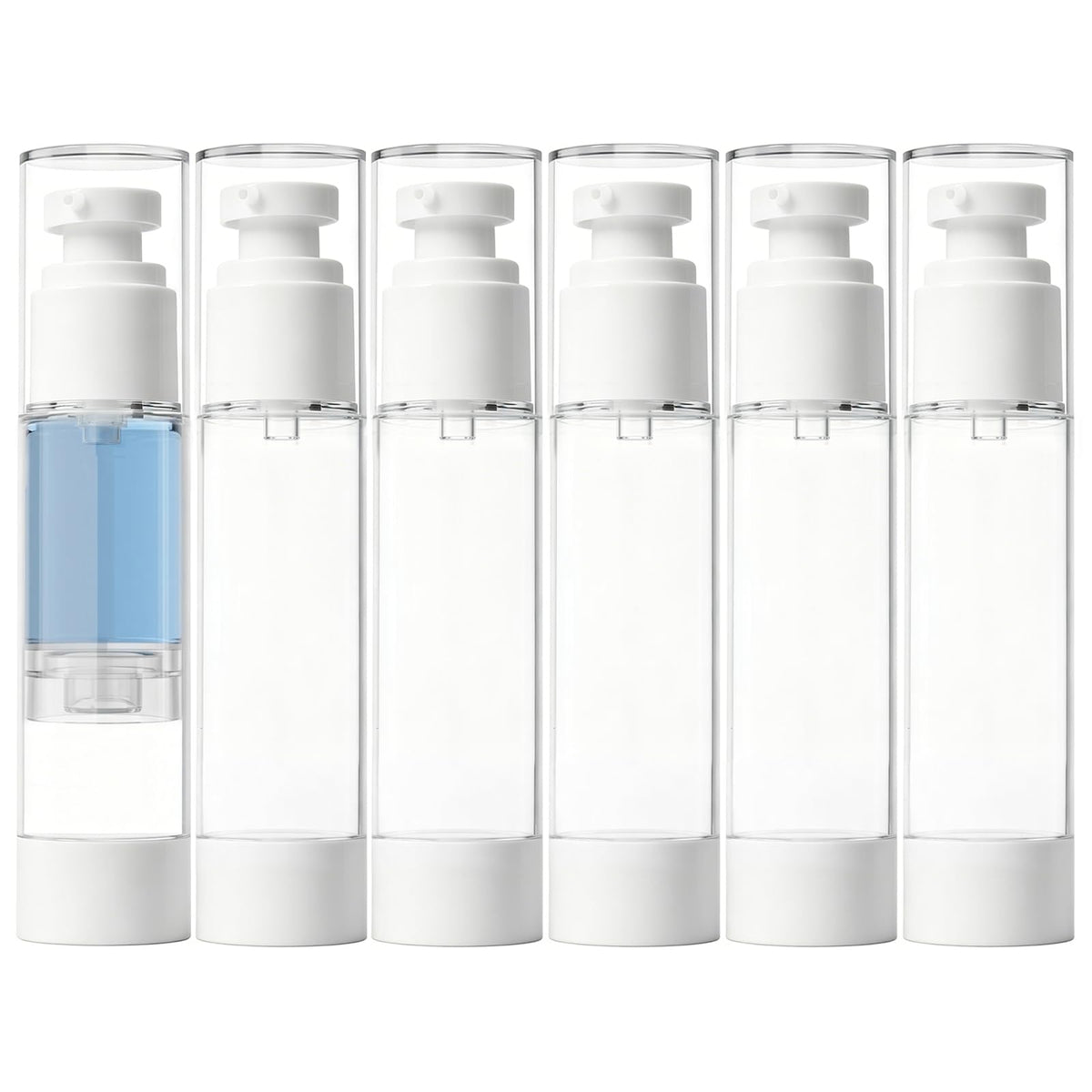 Clear Airless Pump Bottles, Vacuum Travel Cosmetic Containers