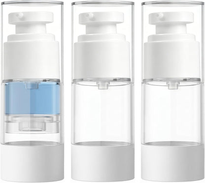 Clear Airless Pump Bottles, Vacuum Travel Cosmetic Containers