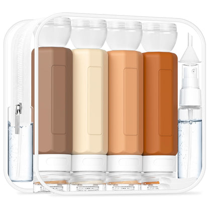 Redfly Travel Bottles for Toiletries 3oz, Silicone Travel Size Containers