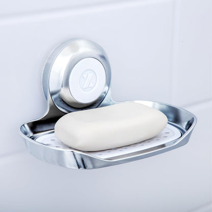 SlipX Solutions Strong Hold Suction Cup Soap Dish for Shower, White