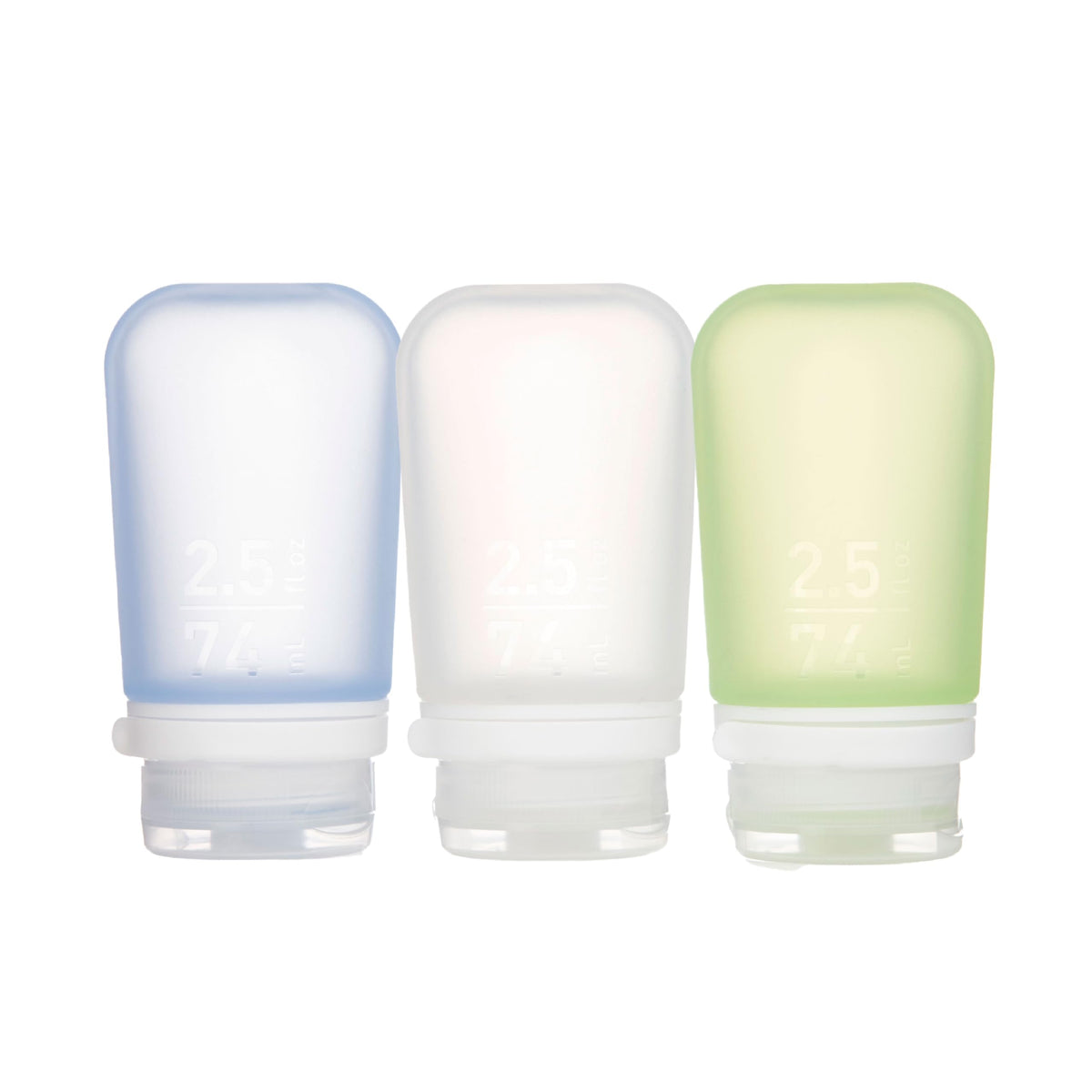humangear GoToob+ 3-Pack, Small (1.7 fl oz), Clear/Purple/Teal