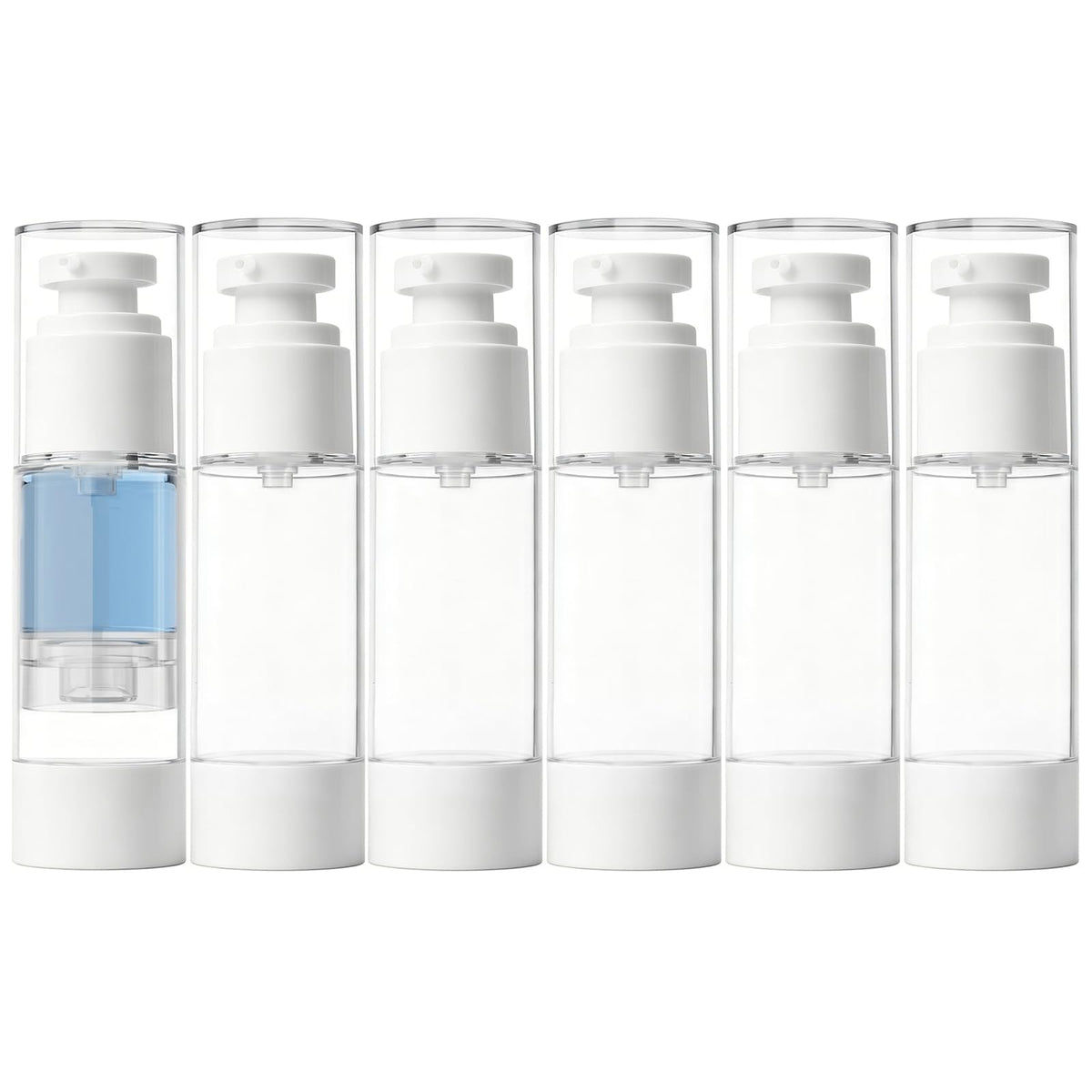 Clear Airless Pump Bottles, Vacuum Travel Cosmetic Containers