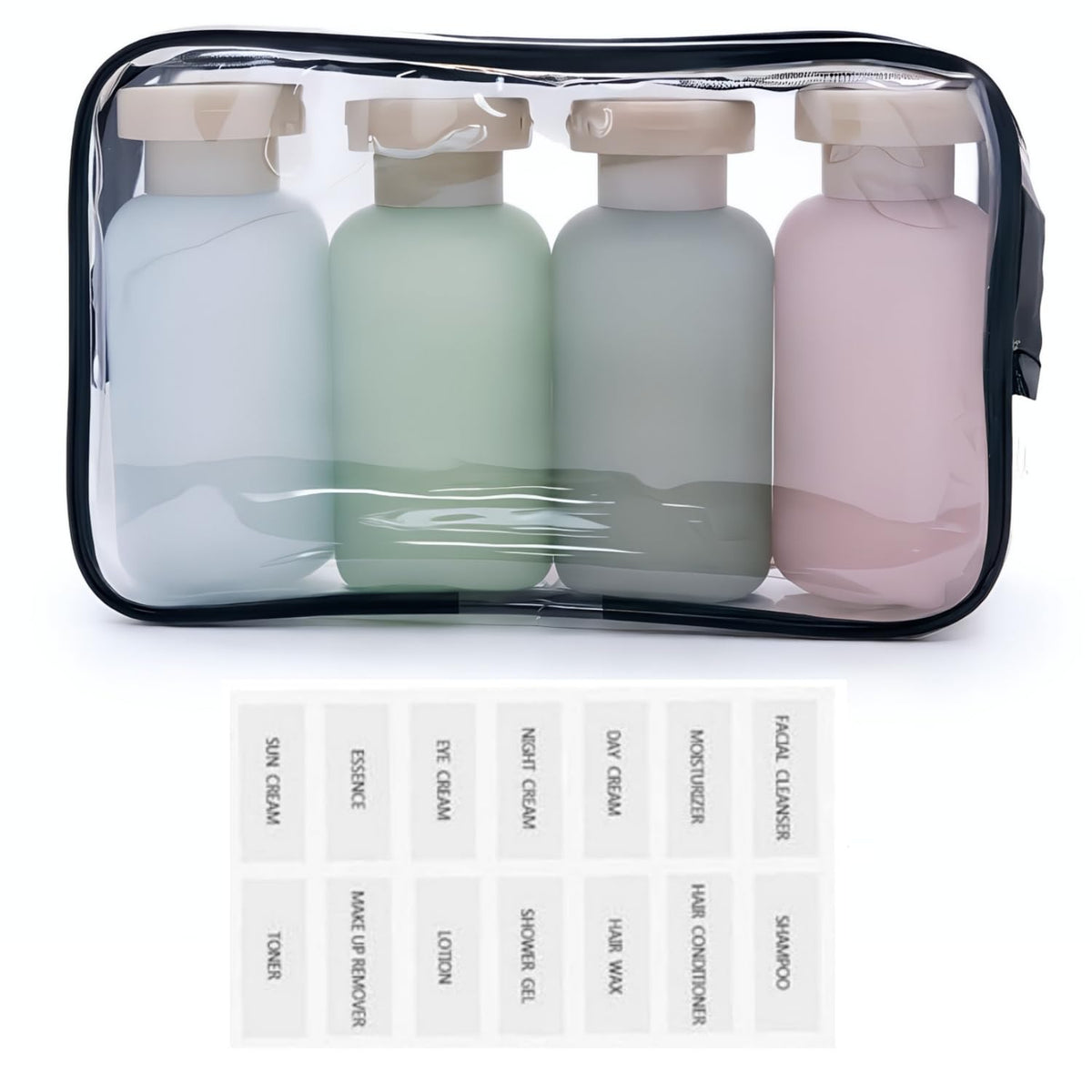 Travel Shampoo Bottles for Toiletries, Leak Proof Travel Size Toiletries Bottle Containers for Shampoo and Conditioner, Reusable Squeeze Bottles, Essentials Accessories (Garden Series, 3.4oz, 4Pcs)
