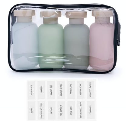 Travel Shampoo Bottles for Toiletries, Leak Proof Travel Size Toiletries Bottle Containers for Shampoo and Conditioner, Reusable Squeeze Bottles, Essentials Accessories (Garden Series, 3.4oz, 4Pcs)