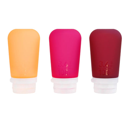 humangear GoToob+ 3-Pack, Small (1.7 fl oz), Clear/Purple/Teal