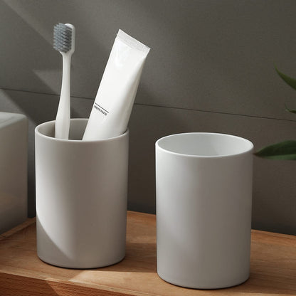Bathroom Tumbler Cup 10.5oz Reusable Unbreakable Toothbrush Cup 300ml Mouthwash Cups Plastic Easy to Clean Bathroom Cup Toothbrush Holder Adequate for Your Bathroom (PP, white2)