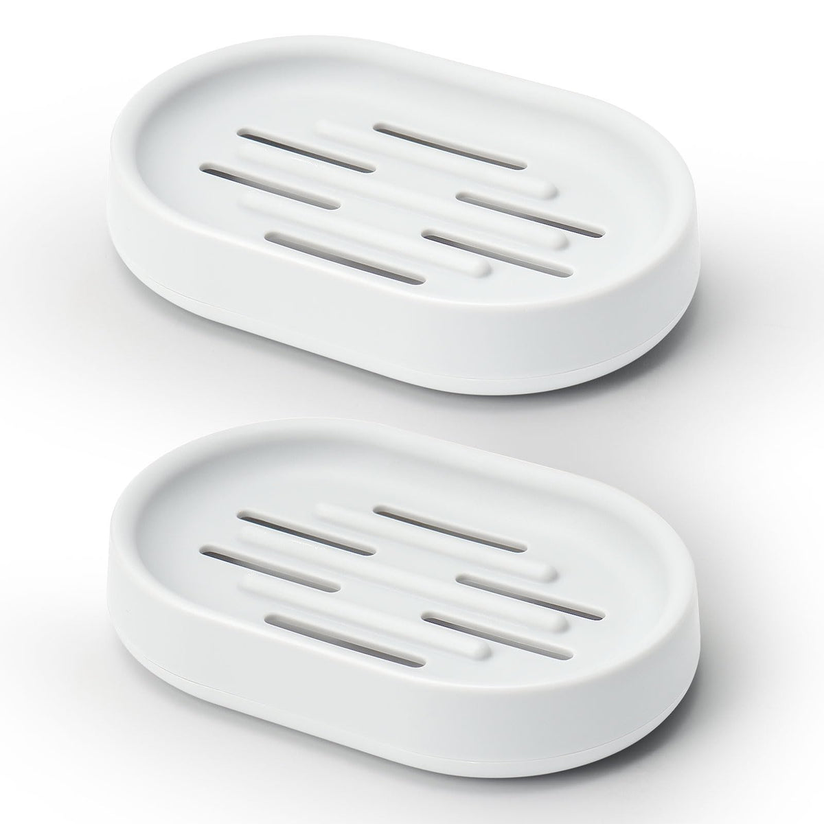 Topsky Soap Dish for Shower, 2pcs Soap Dishes Soap Savers for Bar Soap, Soap Bar Holder Shower with Drip Tray, Plastic Soap Holders with Drain for Kitchen Sink, Easy to Clean, Keeps The Soap Dry