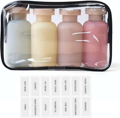 Travel Shampoo Bottles for Toiletries, Leak Proof Travel Size Toiletries Bottle Containers for Shampoo and Conditioner, Reusable Squeeze Bottles, Essentials Accessories (Garden Series, 3.4oz, 4Pcs)