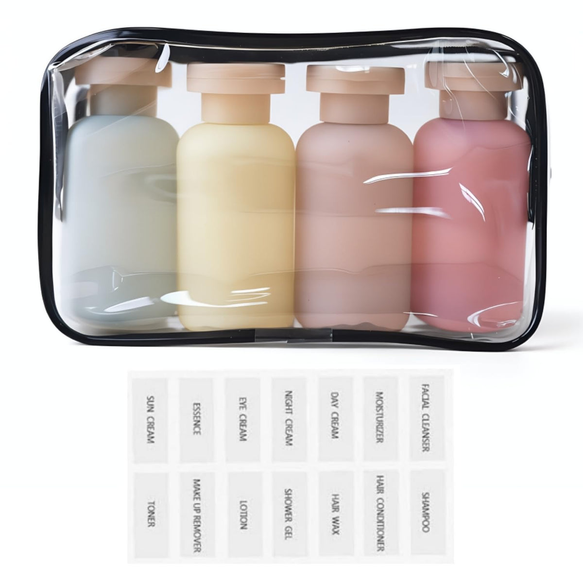 Travel Shampoo Bottles for Toiletries, Leak Proof Travel Size Toiletries Bottle Containers for Shampoo and Conditioner, Reusable Squeeze Bottles, Essentials Accessories (Garden Series, 3.4oz, 4Pcs)