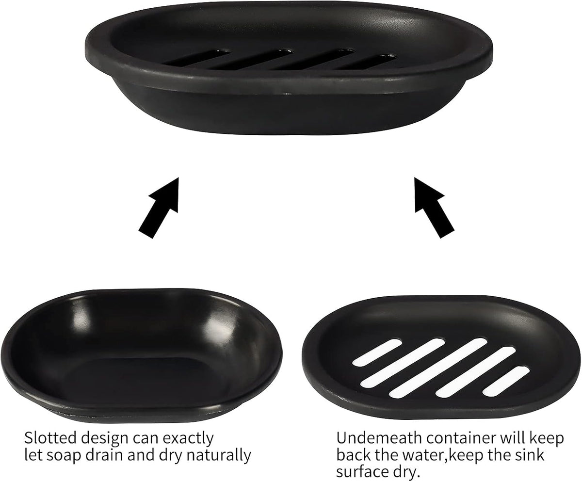 Topsky Soap Dish for Shower, 2pcs Soap Dishes Soap Savers for Bar Soap, Soap Bar Holder Shower with Drip Tray, Plastic Soap Holders with Drain for Kitchen Sink, Easy to Clean, Keeps The Soap Dry