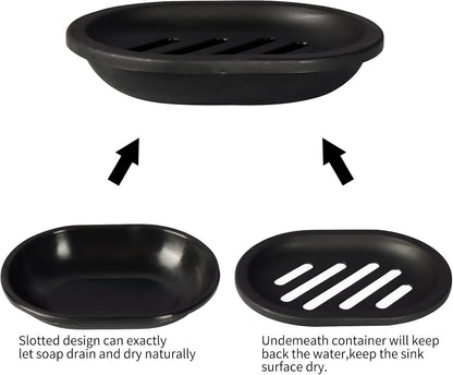 Topsky Soap Dish for Shower, 2pcs Soap Dishes Soap Savers for Bar Soap, Soap Bar Holder Shower with Drip Tray, Plastic Soap Holders with Drain for Kitchen Sink, Easy to Clean, Keeps The Soap Dry