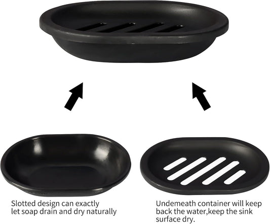 Topsky Soap Dish for Shower, 2pcs Soap Dishes Soap Savers for Bar Soap, Soap Bar Holder Shower with Drip Tray, Plastic Soap Holders with Drain for Kitchen Sink, Easy to Clean, Keeps The Soap Dry