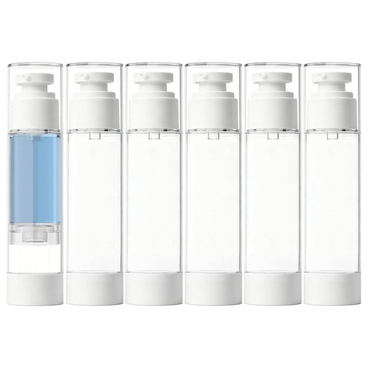 Clear Airless Pump Bottles, Vacuum Travel Cosmetic Containers