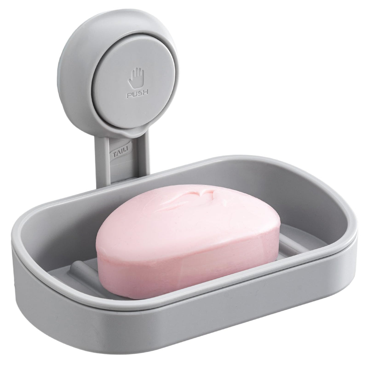 TAILI Soap Holder, Soap Dish for Shower Suction Cup, Bar Soap Holder, White