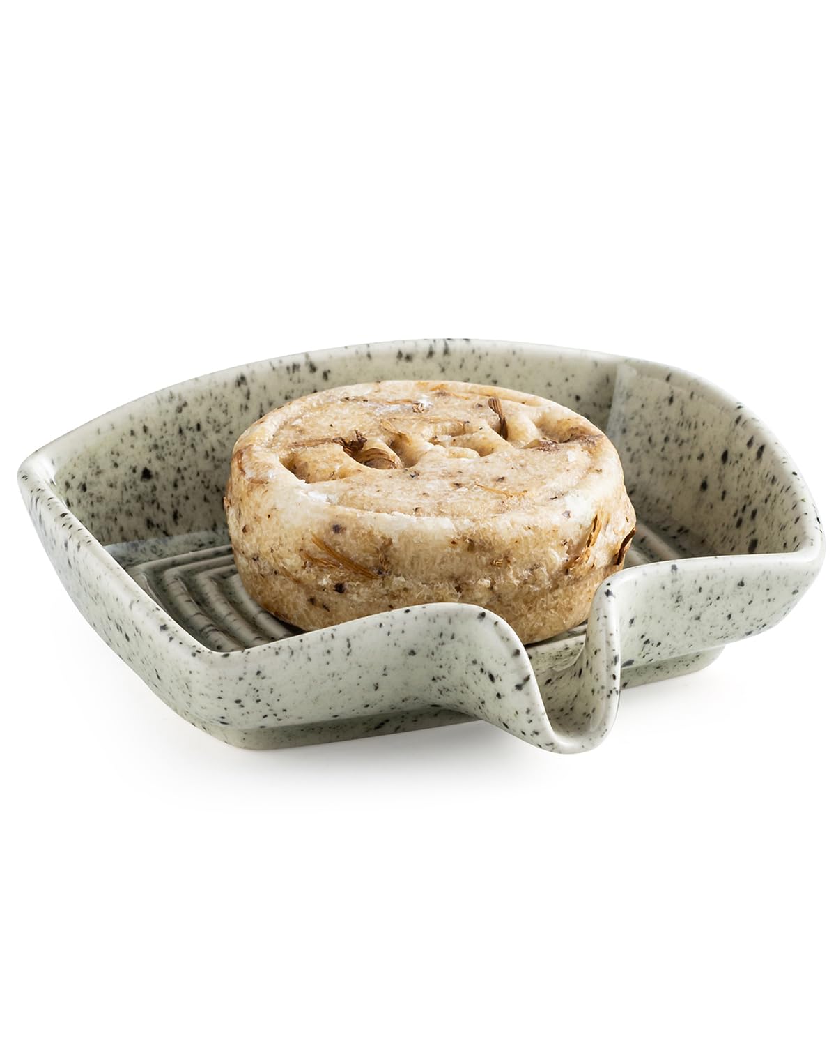 Zoeeker Self Draining Soap Dish, Ceramic Bar Soap Holder with Drainage