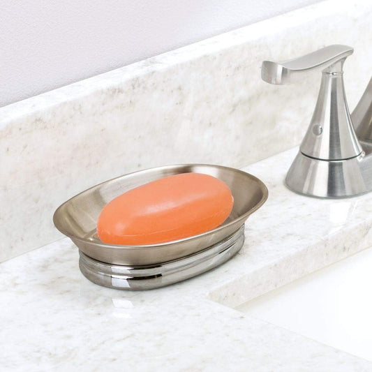 Design Soap Dish for Bathroom Sink, Brushed Stainless Steel