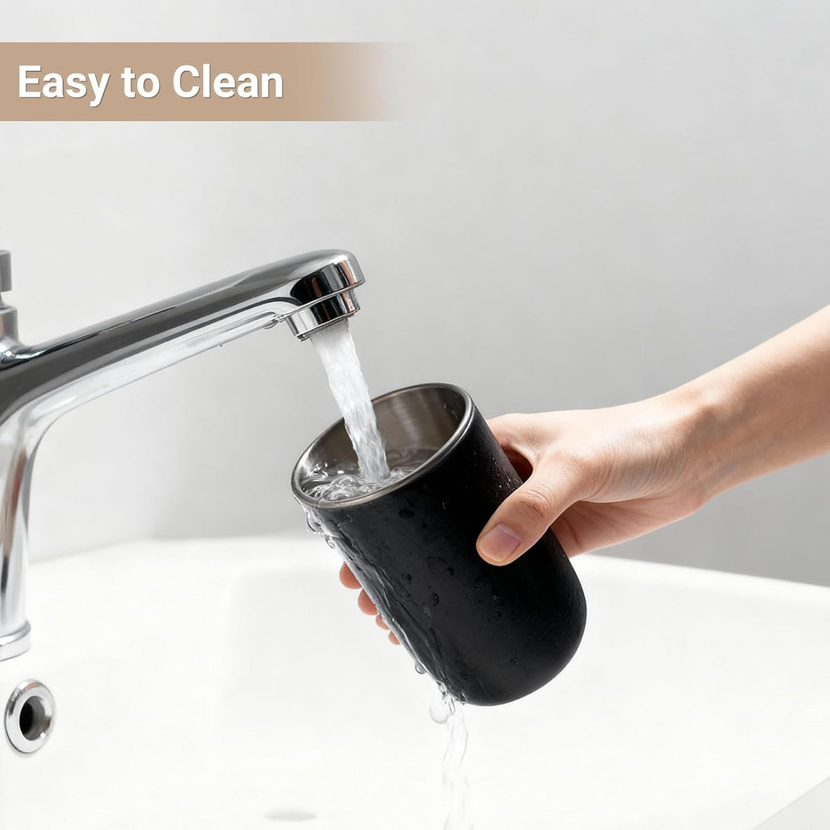 Unbreakable Stainless Steel Toothbrush Holder Tumbler Cup for Bathroom 13oz