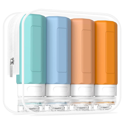 Redfly Travel Bottles for Toiletries 3oz, Silicone Travel Size Containers