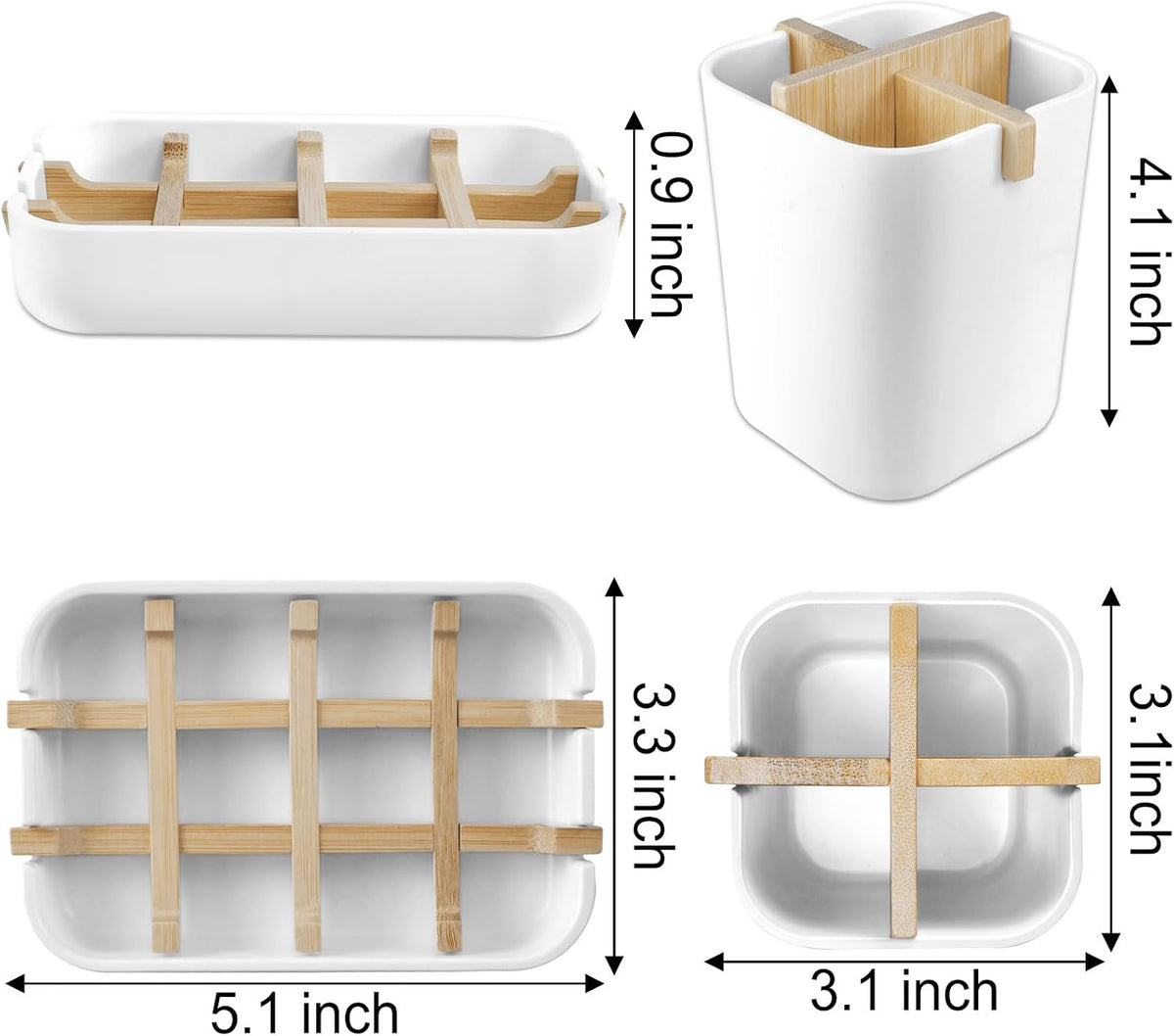 Toothbrush Holders and Soap Holder Set, Bathroom Accessories Countertop