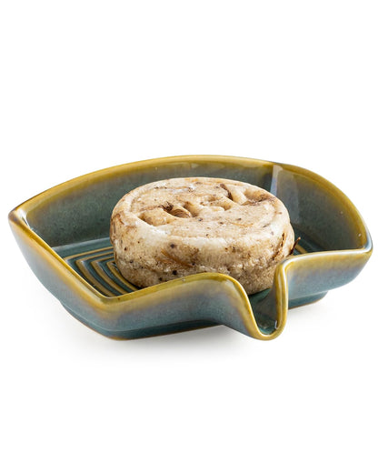 Zoeeker Self Draining Soap Dish, Ceramic Bar Soap Holder with Drainage