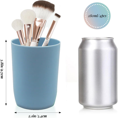 4-Pack Plastic Bathroom Tumbler Cups,Stackable Toothbrush & Mouthwash Cups
