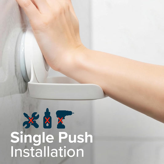 SlipX Solutions Strong Hold Suction Cup Soap Dish for Shower, White