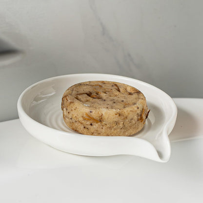 Zoeeker Self Draining Soap Dish, Ceramic Bar Soap Holder with Drainage