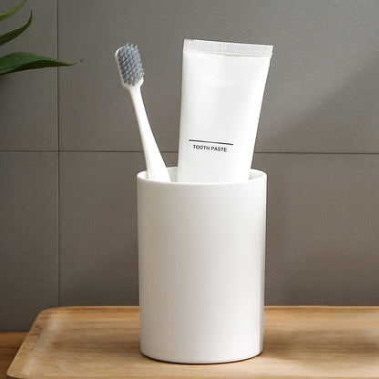 Bathroom Tumbler Cup 10.5oz Reusable Unbreakable Toothbrush Cup 300ml Mouthwash Cups Plastic Easy to Clean Bathroom Cup Toothbrush Holder Adequate for Your Bathroom (PP, white2)