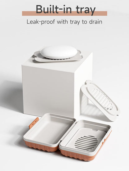 Doter Travel Soap Holder with Lid - Draining Soap Box for Shower -Compact Travel Soap Case Leak-Proof Design for Camping, Hiking, Gym & Outdoor Use | Keeps Soap Dry & Hygienic