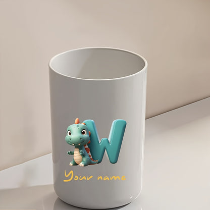 Customized Name Water Cup, Personalized Toothbrush Cup, Creative Dinosaur Letter Print, Couple Solid Color Mouthwash Cup, Holiday Camping Necessities, Suitable for Home, Travel and School, Personalized Gifts for Friends and Partners.