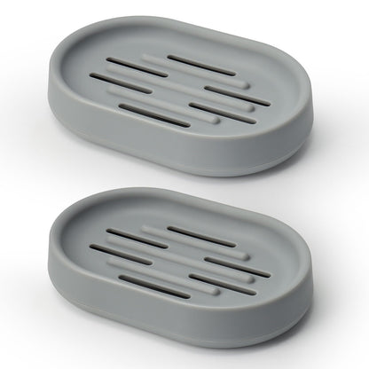 Topsky Soap Dish for Shower, 2pcs Soap Dishes Soap Savers for Bar Soap, Soap Bar Holder Shower with Drip Tray, Plastic Soap Holders with Drain for Kitchen Sink, Easy to Clean, Keeps The Soap Dry