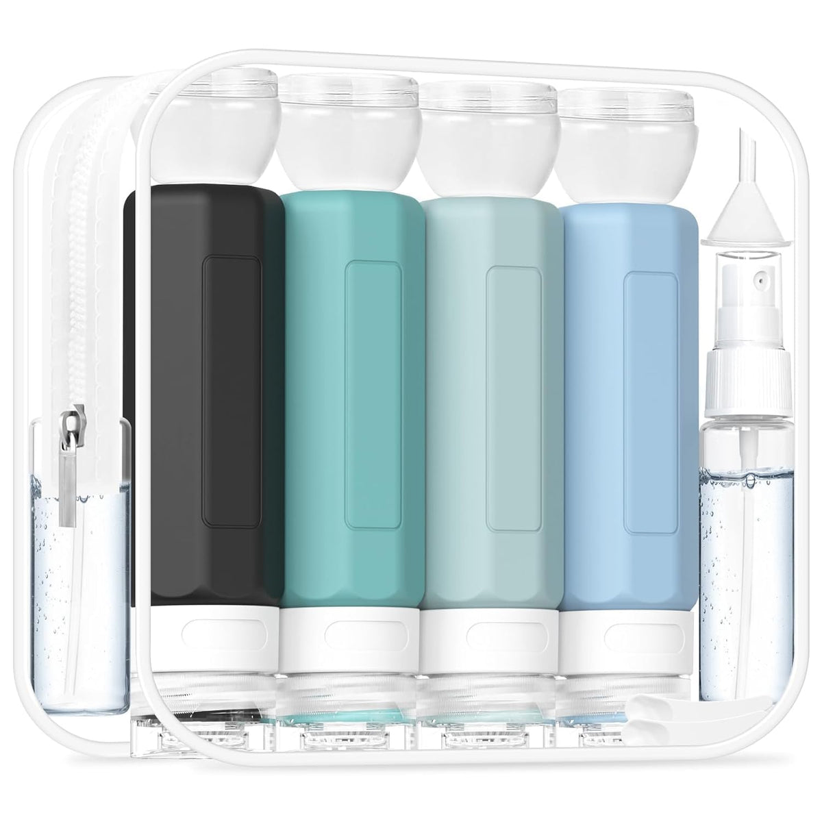 Redfly Travel Bottles for Toiletries 3oz, Silicone Travel Size Containers