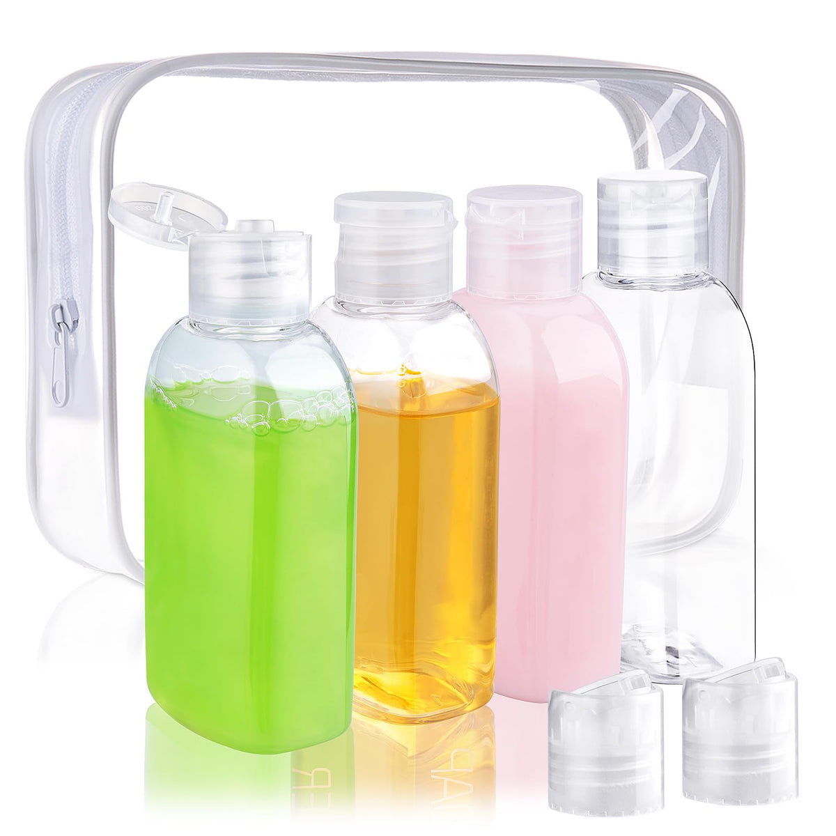 Cosywell 4pc 3.4 oz Leakproof Squeeze Bottles Travel Kit