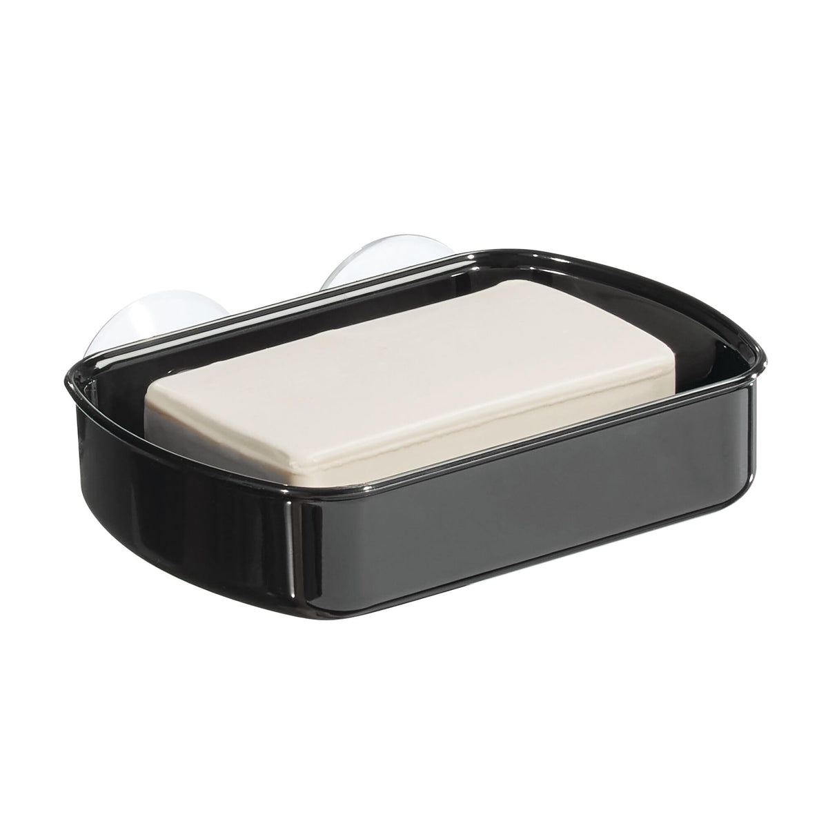 iDesign BPA-Free Plastic Suction Bar Soap Dish - 5.25" x 4" x 2", Clear,19600