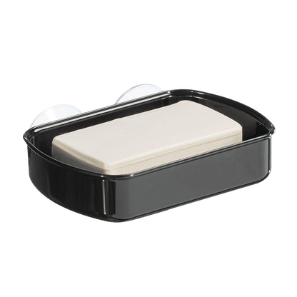 iDesign BPA-Free Plastic Suction Bar Soap Dish - 5.25" x 4" x 2", Clear,19600