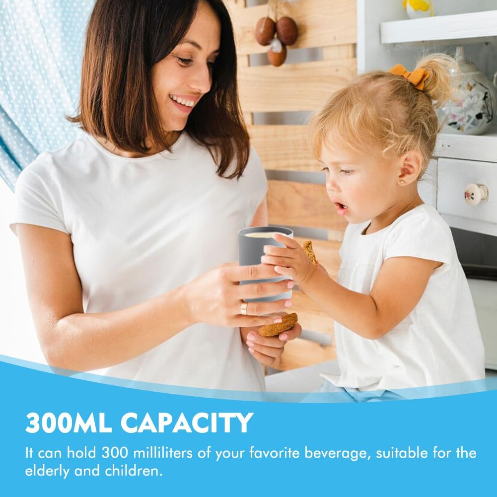 Bathroom Toothbrush Holder Cups, White Plastic Drinking Cups Mouthwash Cup Reusable Water Cup Bathroom Storage for Home Travel, 300ml (Gray)