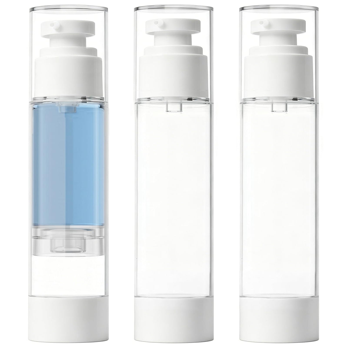 Clear Airless Pump Bottles, Vacuum Travel Cosmetic Containers