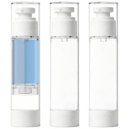 Clear Airless Pump Bottles, Vacuum Travel Cosmetic Containers
