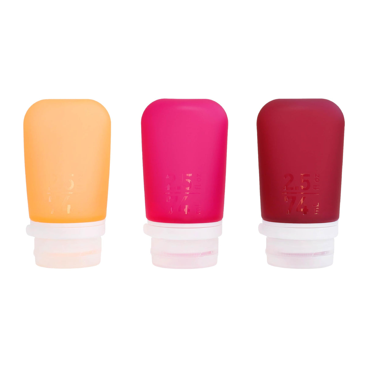 humangear GoToob+ 3-Pack, Small (1.7 fl oz), Clear/Purple/Teal