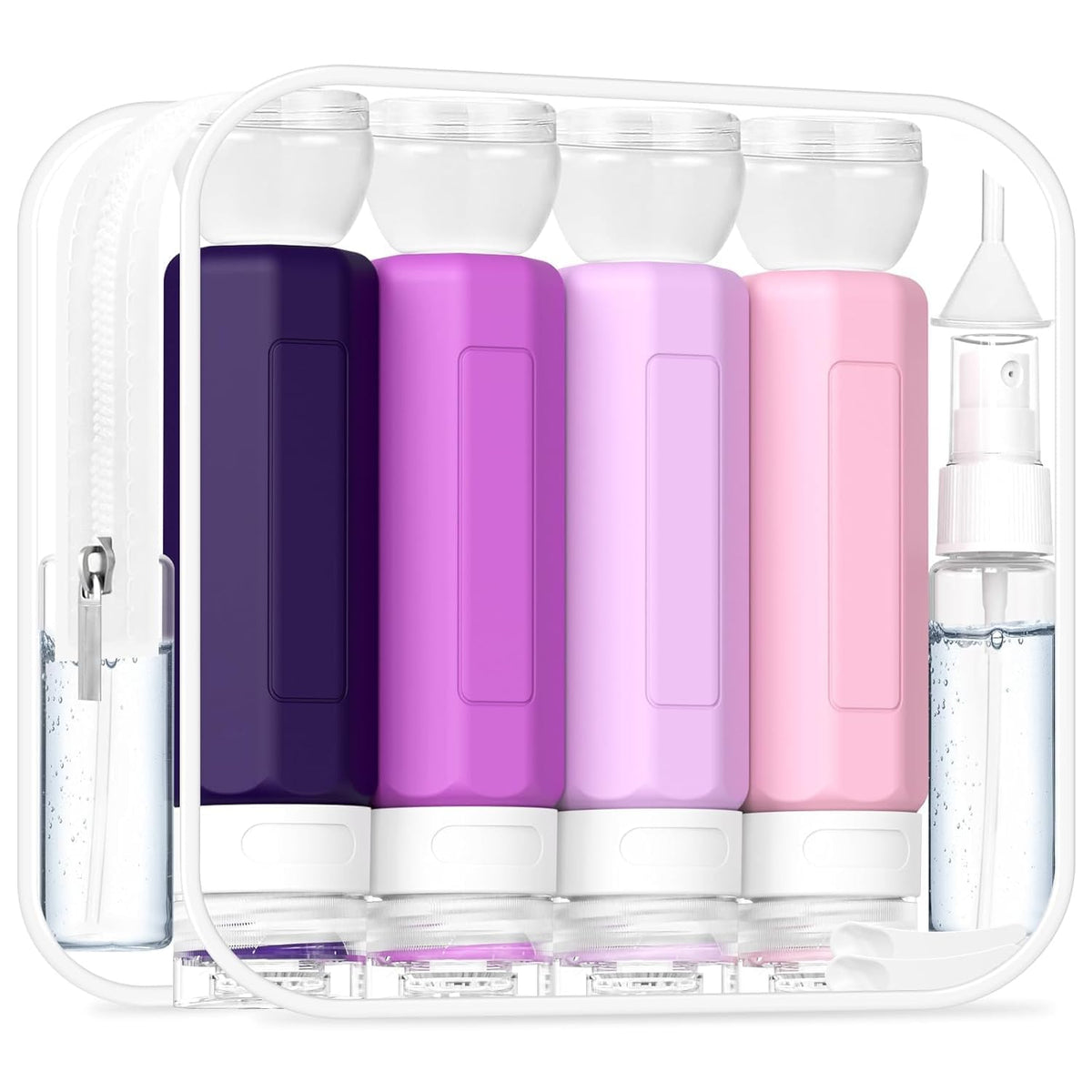 Redfly Travel Bottles for Toiletries 3oz, Silicone Travel Size Containers